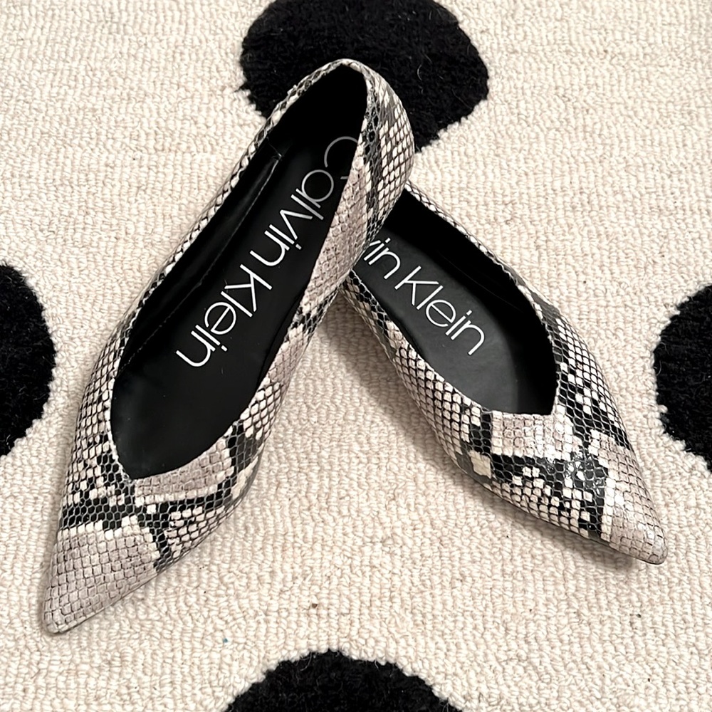 Calvin Klein Snakeskin Flats